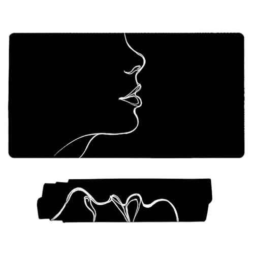 Tapis de souris XXL antidérapant noir pour corriger le manque de précision - 2
