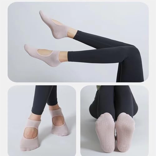 Habselikob Meias de Pilates Meias de Yoga com Aderências Antiderrapantes Meias Esportivas Grippy Bar