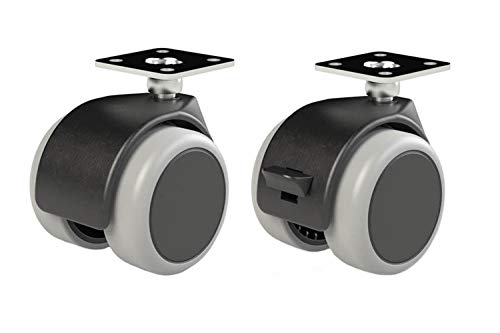 Preisvergleich Produktbild 4 X Mprofi MT® Universal Lenkrollen für Möbel Doppelrollen Möbelrollen Gummirollen Laufrollen Bodenschutz Rollen Ø50mm KO / 50 / 4