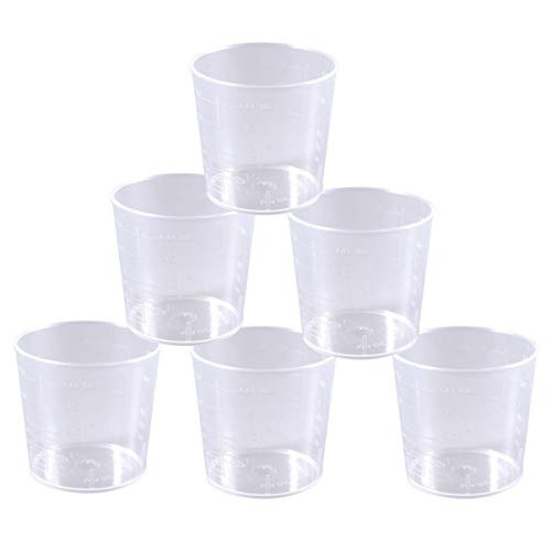 NAMOARLY 25pcs Graduated Plastic Measuring Cups 60ml Liquid Measure Cup Lids for Paint High-temperature Resistance