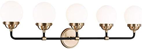 Sea Gull Lighting Cafe-5 Light Bath Vanity-Satin Bronze Finish-Incandescent Lamping Type