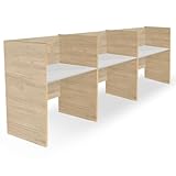 CALL CENTER. Módulo de trabajo call center con 3 puestos en línea. Fabricados en madera, se trata de un espacio de trabajo seguro y ergonómico.