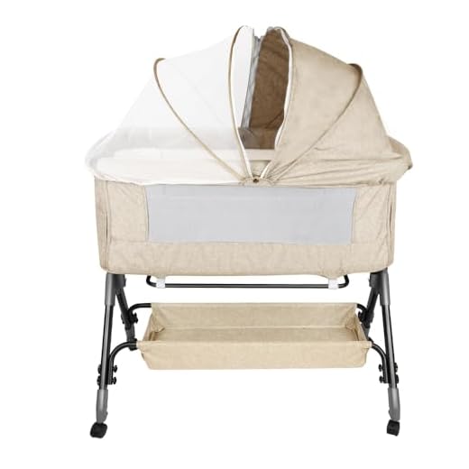 HUOLE Lit Cododo Bebe Berceau Bebe à 4 Niveaux, Couffin pour Dormir Ensemble en Toute Sécurité, Lit d'enfant Portable Facile à Plier pour Nouveau-né/Nourrisson-104 * 52 * 100-110 cm - Blanc cassé