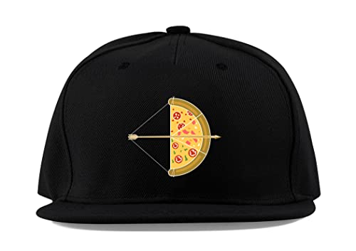 Casquette de baseball noire coton ajustable avec broderie flèche pizza