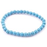 pulsera turquesa significado ❤ Pulsera elástica compuesta por bolitas de piedra natural o sintética. Las bolas tienen un diámetro de 6 milimetros.
