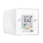 SAF Aranet Radon Detector for Home: 10-Min Measurement, Temperature, Relative Humidity, Pressure, E-Ink Display, 7-Year Battery, Portable with Free App, Bq/m3 & pCi/L Selectable