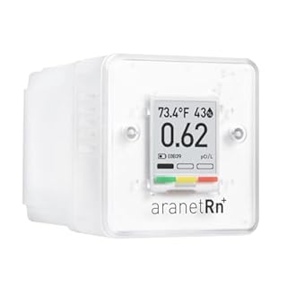 SAF Aranet Radon Detector for Home: 10-Min Measurement, Temperature, Relative Humidity, Pressure, E-Ink Display, 7-Year Battery, Portable with Free App, Bq/m3 & pCi/L Selectable