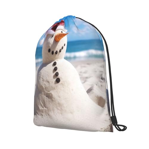 Drawstring Bag for Women Lightweight Sports Gym Bag Beach Sandy Snowman Soccer Backpack for Travel2