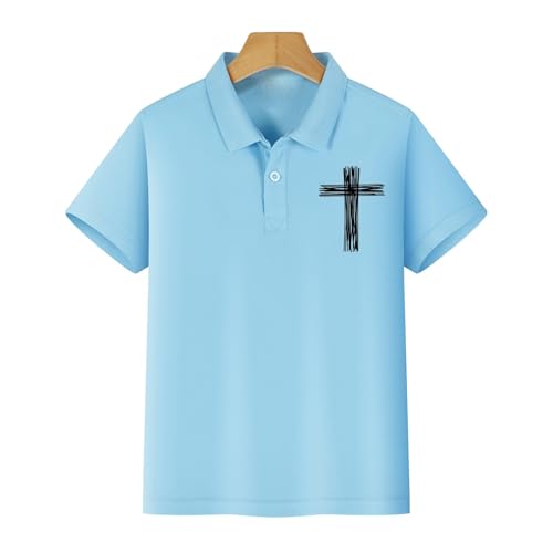 Boys Girls 𝐏𝐨𝐥𝐨 T-Shirt Short Sleeve Collared Button Up Tee for Kids Preppy Summer Top Active Casual Graphic Outfit3