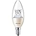 Price comparison product image Philips E14 Small Edison 2200-2700 k Flame 470 lm Master LED Dimmable Dim Tone Candle Light Bulb, 6 W - Warm White