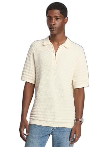 Michael Kors Men's Textured Sweater Zip Polo