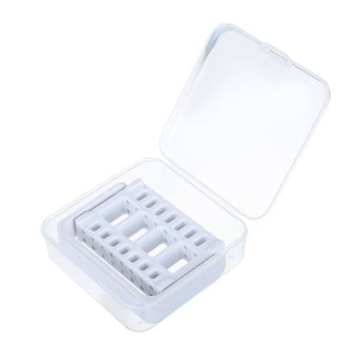 minkissy 1個 ボックス 研磨ヘッド収納ボックス 爪用電動ヤスリ 炭化物 プライマー キット 主催者 マニ ポリッシャー収納ホルダー ネイルショ オーガナイザー 棚はプラスチック 白い