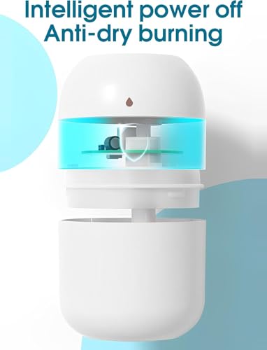 Image of Mini Water Humidifier, Rexez 220 ml Small Portable USB Powered Cooler Mist Air Desktop Diffuser with Soft Night Light for Car Bedroom Office (White)
