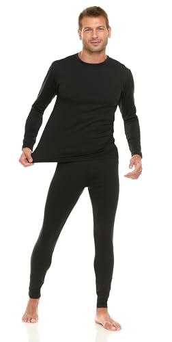 Mens Thermal Underwear Base Layer Top Long Johns Bottom Set, 2 Piece Fleece Lined Winter Cold Inner Wear2