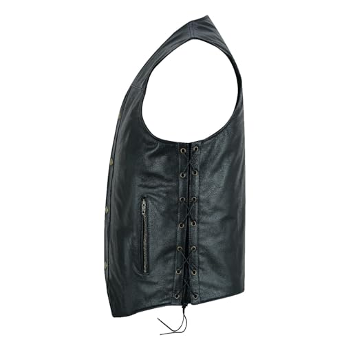 BTR BORN TO RACE Colete masculino de couro para motociclistas, motociclistas, motociclistas, sem man