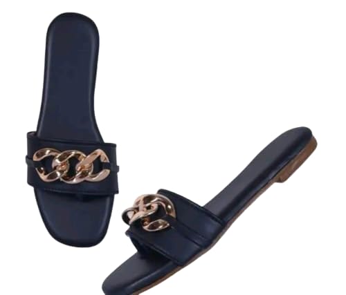 Women Stylish Flats Fashion Sandal For Party & Wedding/Casual Flat Sandals For Womens & Girls (Black, 8) (B0D9W8DKQL) Amazon Price History, Amazon Price Tracker
