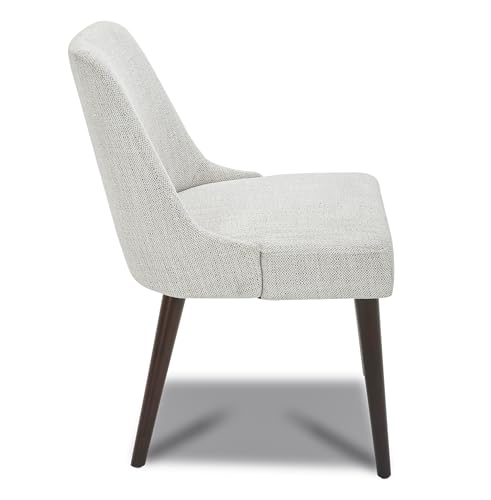 CHITA Mid-Century Modern Dining Chair, Upholstered Fabric Accent Chair,Set of 2, Ivory