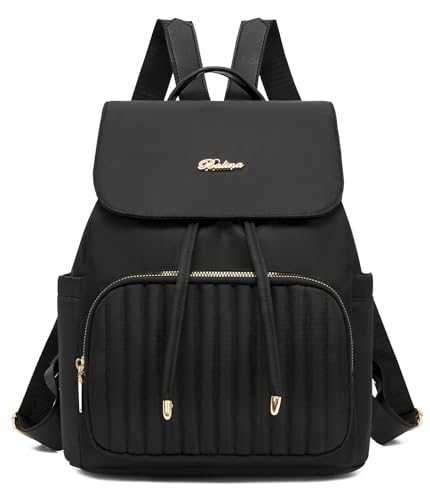 Ecohaso Mini Backpack Purse for Women, Small Nylon Backpacks Purse Ladies Backpacks Women Cute Mini Travel Daily College Bag (Black)