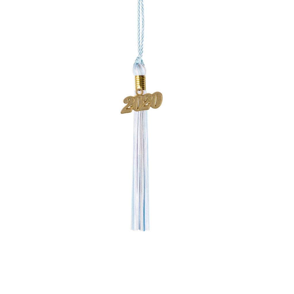 Class Act Graduation Kindergarten Graduation Tassel - Gold Charm - 3 Color, 2020, Light Blue/Silver/White