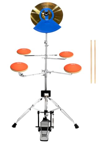 Image of Softline Pro SP-DPPK-Kit 12 inch & 10 Corners Dumbed Drum Practice Pad Kit, Double Side with Stand & Bag (SP DPPRK-5PC)