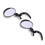 Arwrilt 2 PCS Bike Mirror Handlebar Mount, Adjustable Rotatable Bike Rear View Mirror with HD Glass, Quick Install Bicycle Bar End Mirror, Safe Cycling Convex Mirror, for Mountain Road Bikes (Black)