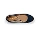 DREAM PAIRS Women's Dress Flats Ballet Low Wedge Round Toe Ankle Strap Comfortable Casual Flats Shoes,Size 10,Navy/Suede,REVONA