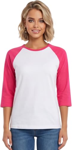 Image of ToBeInStyle Women's Classic Two Color Cotton Baseball T-Shirts