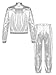YiZYiF Kids Girls Boys Dance Clothing Sets Hip Hop Jazz Costume Shiny Metallic Bomber Jacket with High Waist Pants Set Silver 12 Years