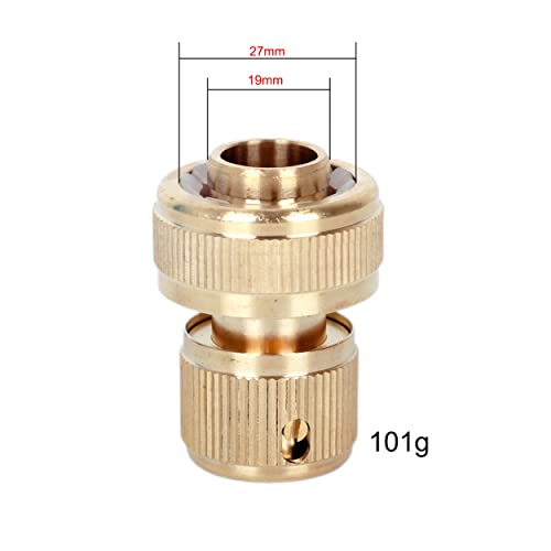 YAAVAAW Brass Garden Tap Hose Connector Outside Connectors Kit,Hose End Quick Connect Fitting 3/4'' Pipe Connector,1/2 & 3/4 Inch 2-in-1 Threaded Adapter for Watering,Car Washing - Image 3