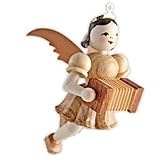 Brink Holzspielzeug Brink Holzspielzeug Blank Schwebeengel mit Harmonika Natur Erzgebirge SE 028 NEU Faltenrock-Engel Weihnachten