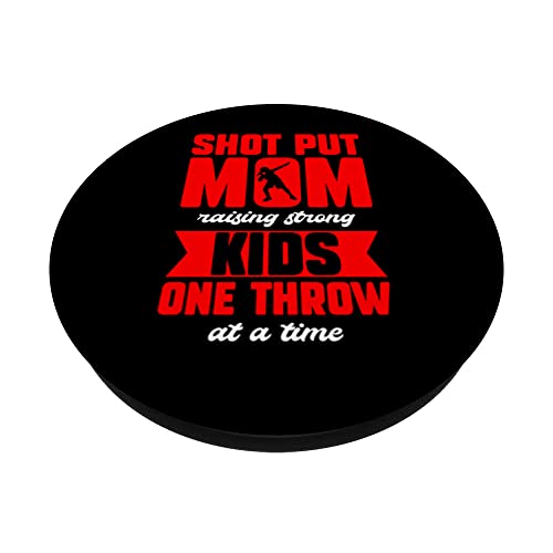 Shot Put Mom Raising Strong Kids One Throw at a Time PopSockets Swappable PopGrip, Black - Image 2