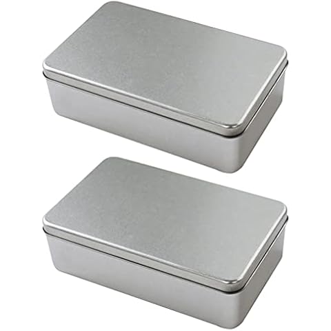 Hemoton 2Pcs Blechdosen Metalldose Rechteckige Leere Dosen Metallbox Keksdosen Vorratsdose Geschenkdose Cover