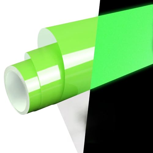 WRAPXPERT Glow in the Dark Permanent Vinyl Roll Lime Green Glow in the Dark Vinyl for Wrap Stickers Decal Lettering 12 x5ft