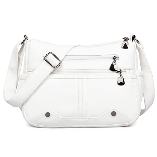 Women Soft PU Leather Shoulder Handbag Multi Pocket Crossbody Bag Ladies Medium Roomy Purses Fashion Tote Top Handle Satchel by VOLGANIK ROCK - Used condition - US$16.25