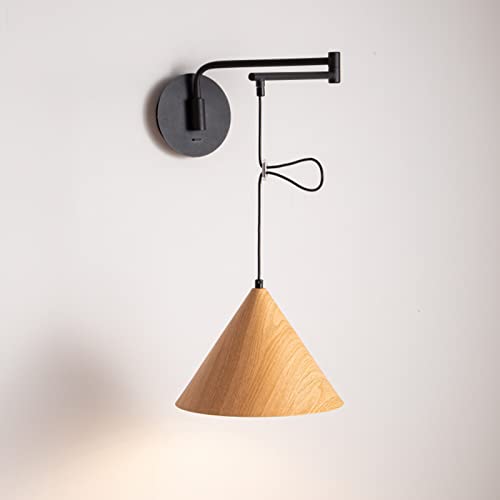Aplique de pared de madera regulable para leer cómodamente en la cama 1