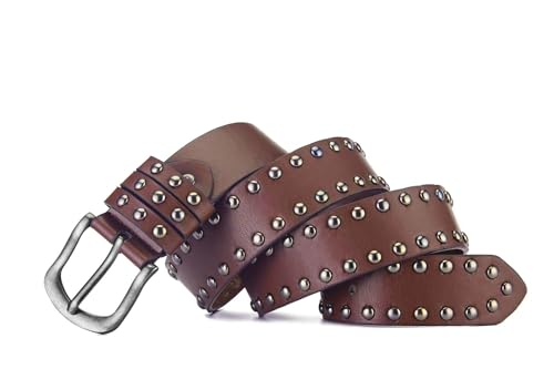 Women-Men-Western-Belt Cowgirl-Cowboy-Studded-Leather-Belt for Jeans Pants4