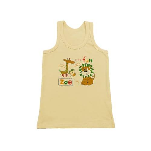 Image of Kidbea 100% Organic Soft Cotton Muslin Sleeveless Jhabla for Baby Boys | Regular Fit Vest for Infant Summerwear Set I GOTS Certified