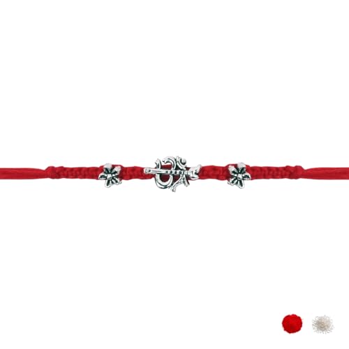Image of I Jewels Thread Rakhi With Roli Chawal & Rakshabandhan Card for Brother /Bhai /Men /Bro