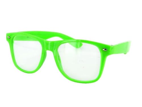 PartyMagix Nerd Brille Retro – Coole Brille für Damen & Herren mit klaren und verspiegelten Gläsern