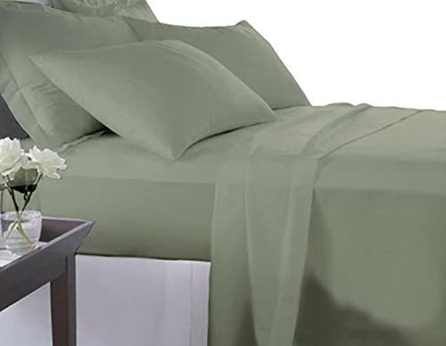 Pampered By Porsha Luxurious Feel Sheet Set - Double-Brushed Microfiber - 4 Piece (Sage, California King)