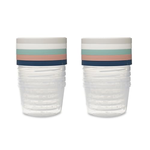 THERMOBABY Lot de 10 boîtes de conservation 250ml pour Bébé - Compatibles Micro-ondes, congélateur, lave-vaisselle - Empilables - assortiment de couleurs...