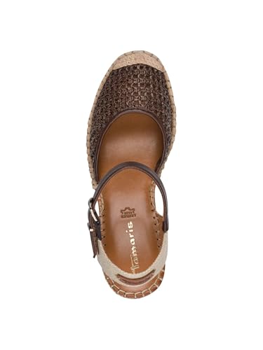 Tamaris Damen Espadrilles mit Keilabsatz, braun, 38 EU