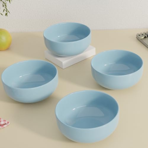 The Earth Store Ceramic Mixing Bowls Set Of 2 - 500ML Each, Sky Blue Marble, Dishwasher & Microwave Safe - View #8