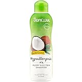TropiClean Gentle Coconut Hypoallergenic Puppy and Kitten Shampoo, 20oz - Gentle Cleansing for Dogs & Cats with Sensitive Skin - Made in the USA - Soap & Paraben Free