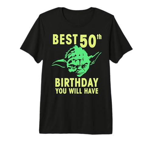 T-shirt premium Star Wars Yoda Best 50th Birthday en coton peigné supérieur