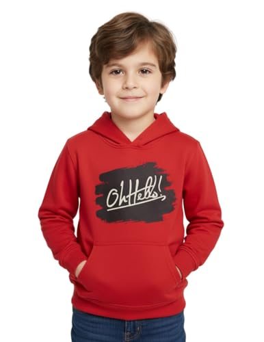 Image of Mack Jonney Boys' inchAwesome inch Printed Fleece Hoodie - Warm Winter Sweatshirt with Kangaroo Pocket -M5452