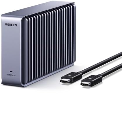 UGREEN 80Gbps M.2 NVMe SSD Gehäuse kompatibel mit Thunderbolt 5/4/USB4 | NVMe Gehäuse bis zu 7000MB/s, M2 SSD Gehäuse kompatibel mit MacBook, Mac mini 50cm Kabel(SSD Nicht enthalte