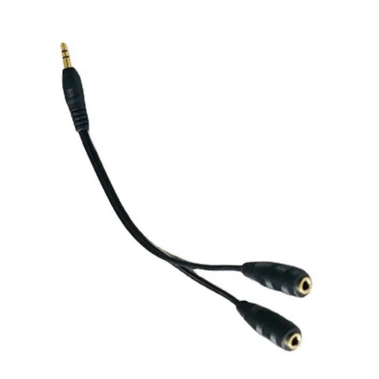 Cable divisor de audio Y macho a 2 hembra 3.5mm 20cm miniatura 6