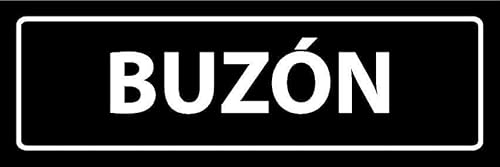 Mailbox, black informational sign SP006 - Self adhesive sticker (150mm x 50mm)