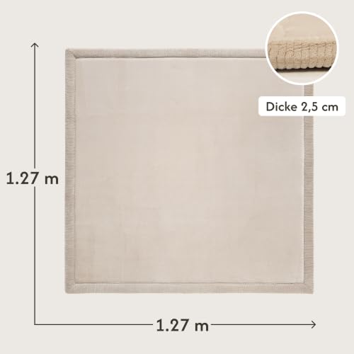 Hakuna Matte Wolkenweiche Spielmatte Baby 127x127 cm, beige,Tatami Matte – Ansicht 2